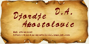 Đorđe Apostolović vizit kartica